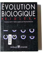 RIDLEY Evolution biologique 1997 (De Boeck)